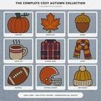 Cozy Autumn bundle finished stitch design collection