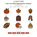 Cozy Autumn embroidery bundle sizes and included file formats