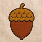Cozy Autumn bundle — Autumn Acorn embroidery detail closeup