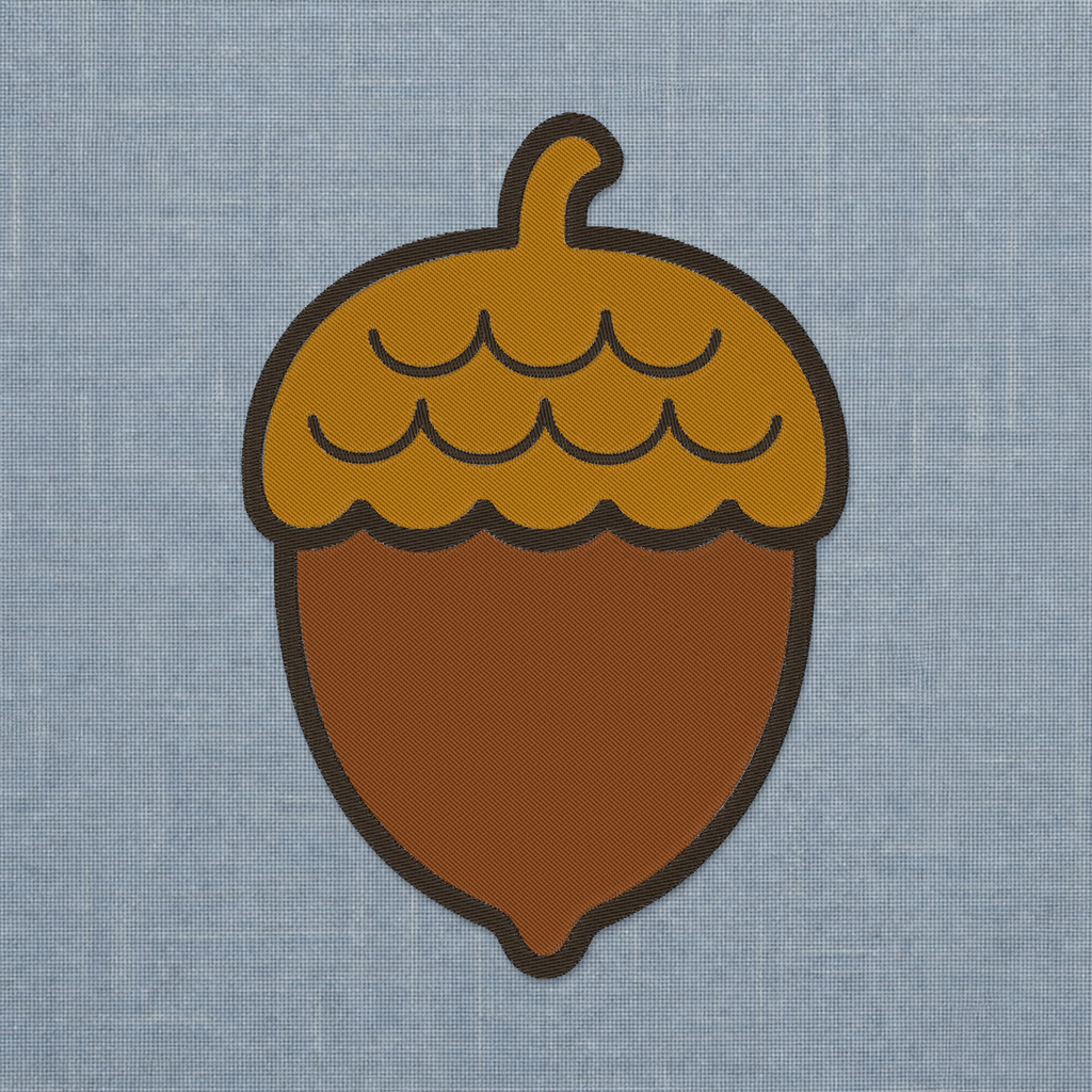 Autumn Acorn machine embroidery design stitch preview