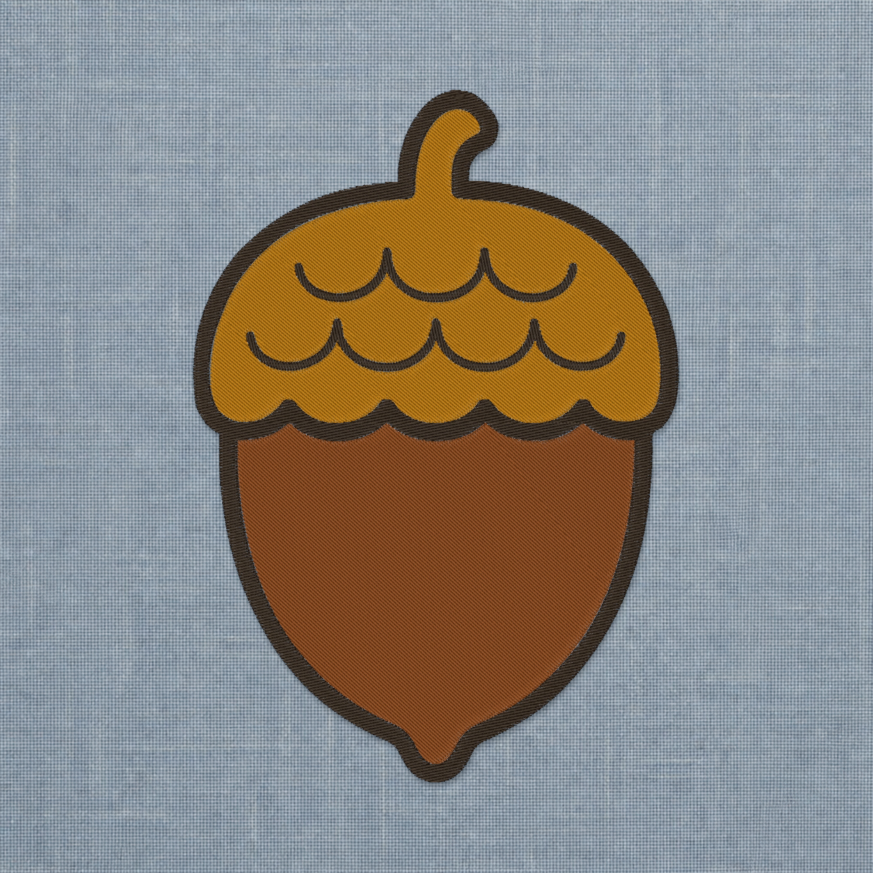 Autumn Acorn machine embroidery design stitch preview