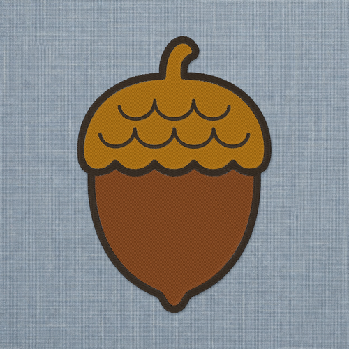 Autumn Acorn machine embroidery design stitch preview