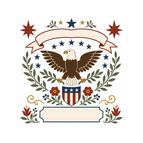 1776-2026 Liberty Sampler clean white artwork preview by Calico & Clove