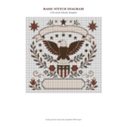 1776-2026 Liberty Sampler basic stitch diagram and DMC chart preview