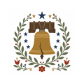 Liberty Bell Wreath clean white artwork preview by Calico & Clove