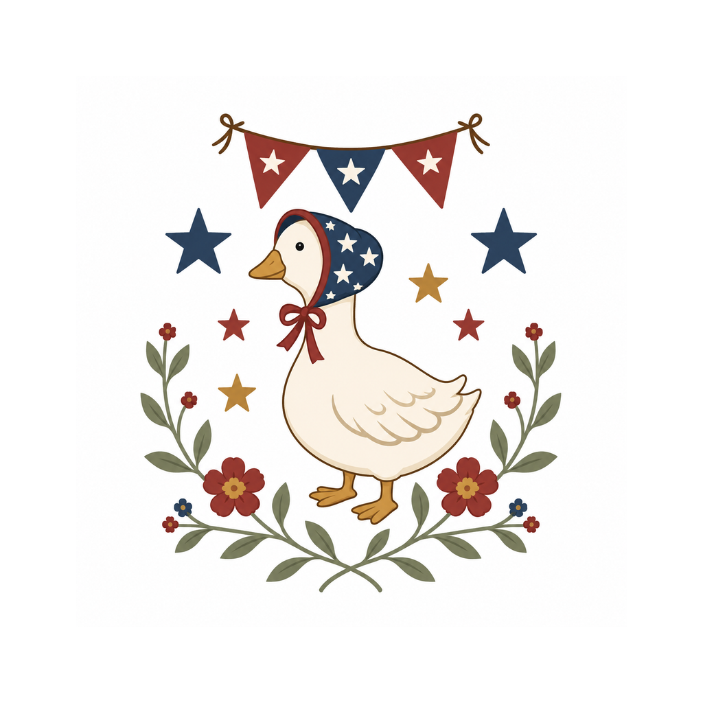 Star-Spangled Goose Mini clean white artwork preview by Calico & Clove