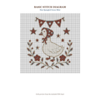 Star-Spangled Goose Mini basic stitch diagram and DMC chart preview