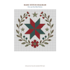 Free 250 Star Mini Pattern basic stitch diagram and DMC chart preview