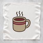 Autumn Coffee Cup machine embroidery design on tea towel