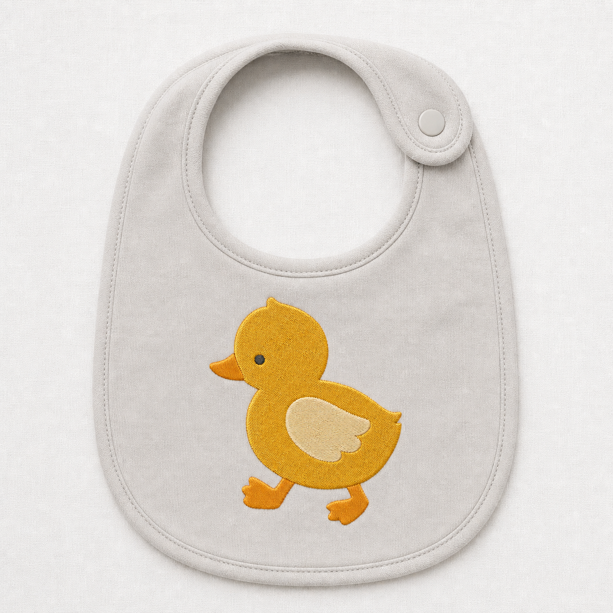 Meadow Baby Duck machine embroidery design on bib