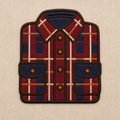 Autumn Flannel Shirt realistic embroidery detail closeup