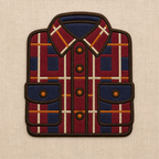 Cozy Autumn bundle — Autumn Flannel Shirt embroidery detail closeup