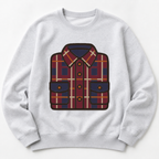 Autumn Flannel Shirt machine embroidery design on sweatshirt