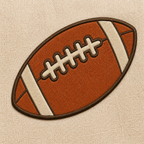 Cozy Autumn bundle — Autumn Football embroidery detail closeup