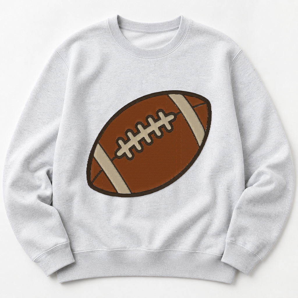 Autumn Football machine embroidery design on sweatshirt