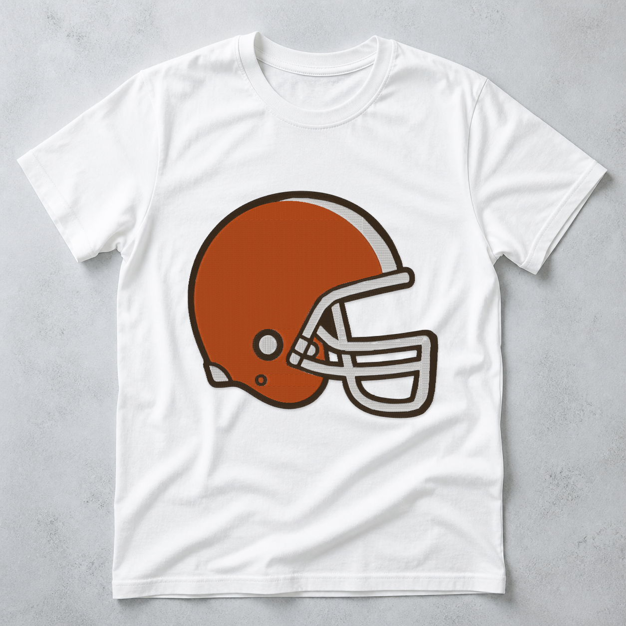 Autumn Football Helmet machine embroidery design on T-shirt