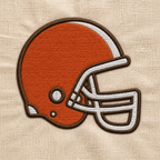 Cozy Autumn bundle — Autumn Football Helmet embroidery detail closeup