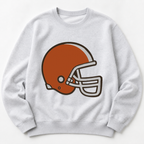 Autumn Football Helmet machine embroidery design on sweatshirt