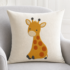 Meadow Baby Giraffe machine embroidery design on pillow