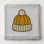 Autumn Knit Beanie machine embroidery design on blanket