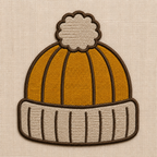Cozy Autumn bundle — Autumn Knit Beanie embroidery detail closeup