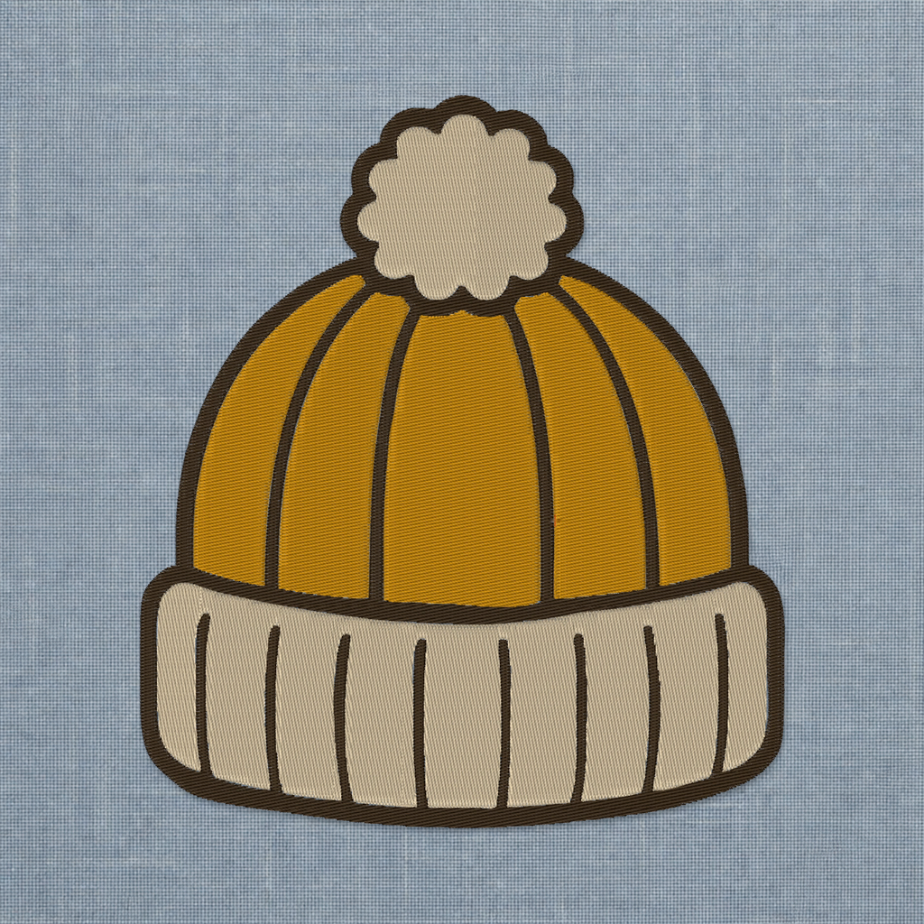 Autumn Knit Beanie machine embroidery design stitch preview