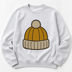 Autumn Knit Beanie machine embroidery design on sweatshirt