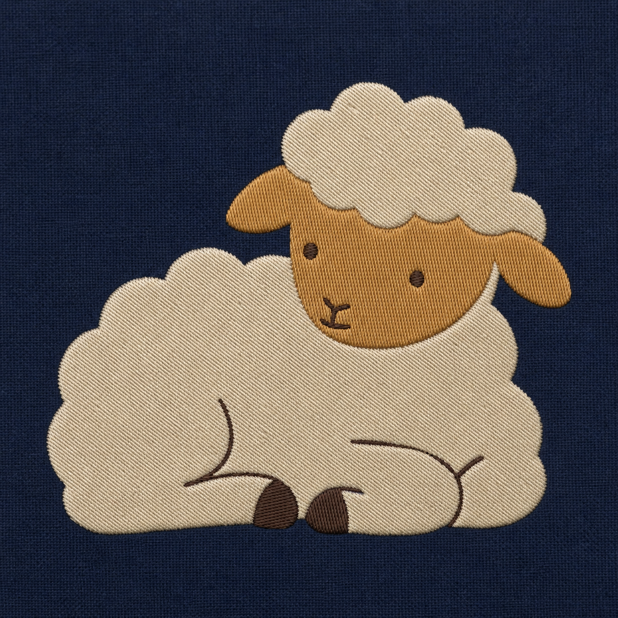 Meadow Baby Lamb machine embroidery design stitch preview