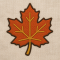 Autumn Maple Leaf realistic embroidery detail closeup