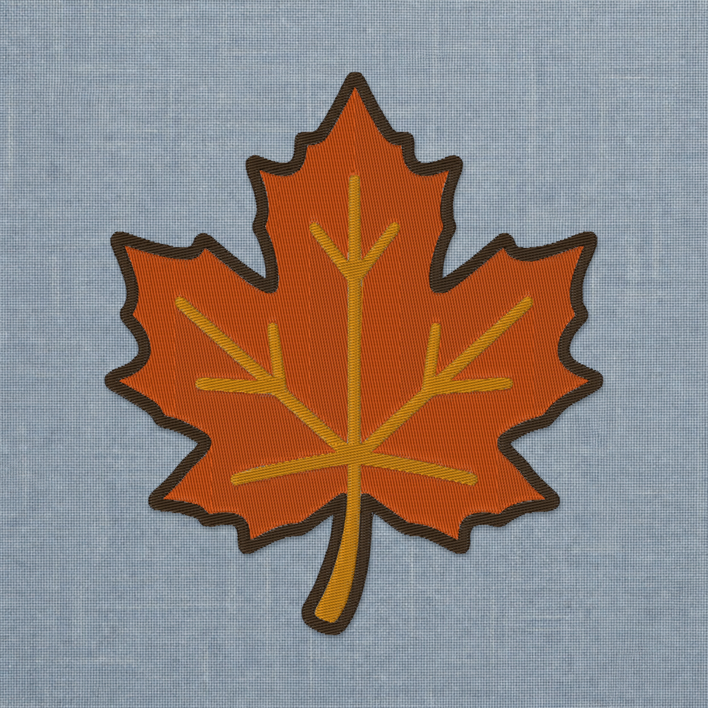 Autumn Maple Leaf machine embroidery design stitch preview