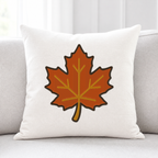 Autumn Maple Leaf machine embroidery design on pillow
