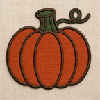 Autumn Pumpkin realistic embroidery detail closeup