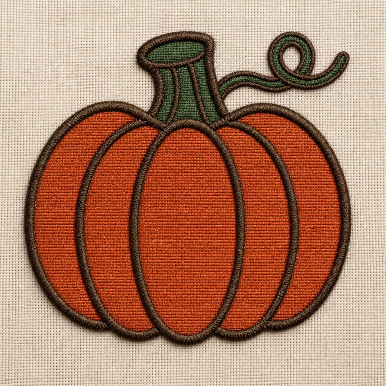Cozy Autumn bundle — Autumn Pumpkin embroidery detail closeup