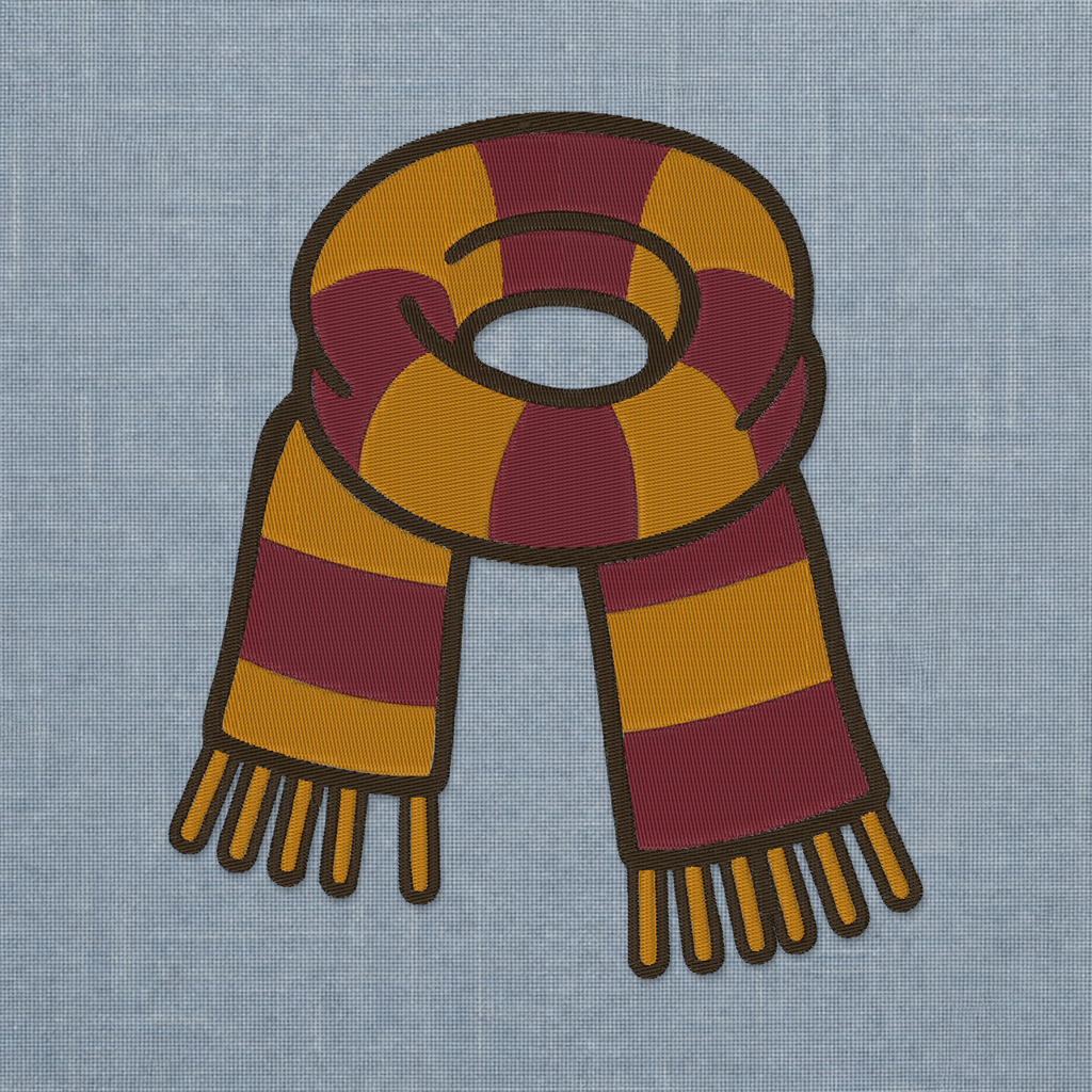 Autumn Scarf machine embroidery design stitch preview