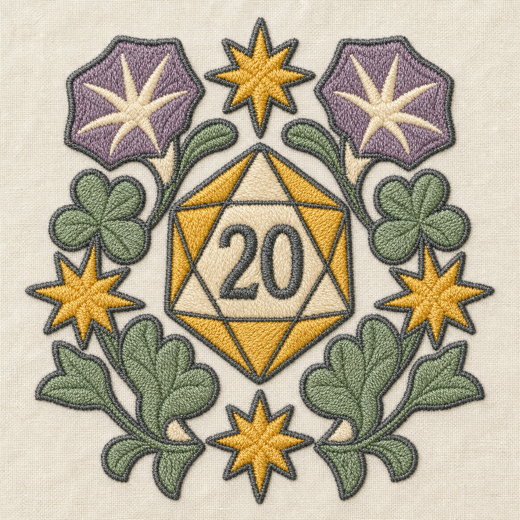 Gilded Quest Critical Bloom machine embroidery design close-up