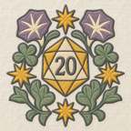 Gilded Quest Critical Bloom machine embroidery design close-up