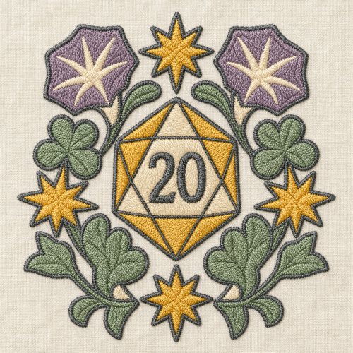 Gilded Quest Critical Bloom machine embroidery design close-up