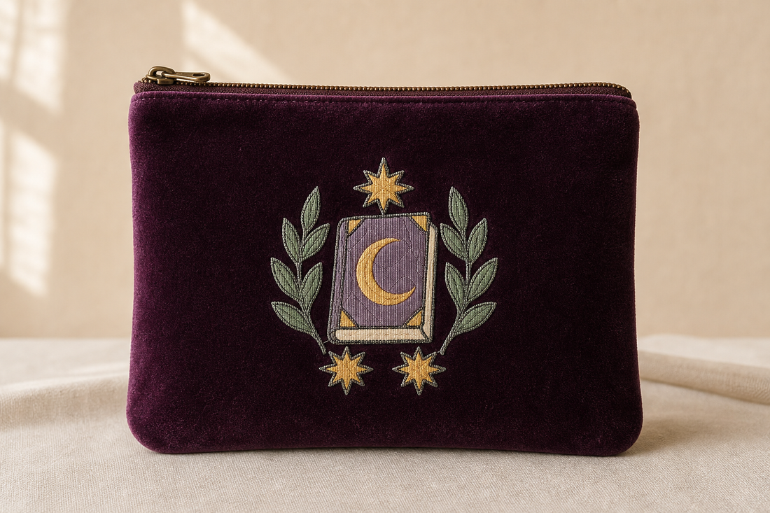 Gilded Quest Moonlit Spellbook machine embroidery design product mockup