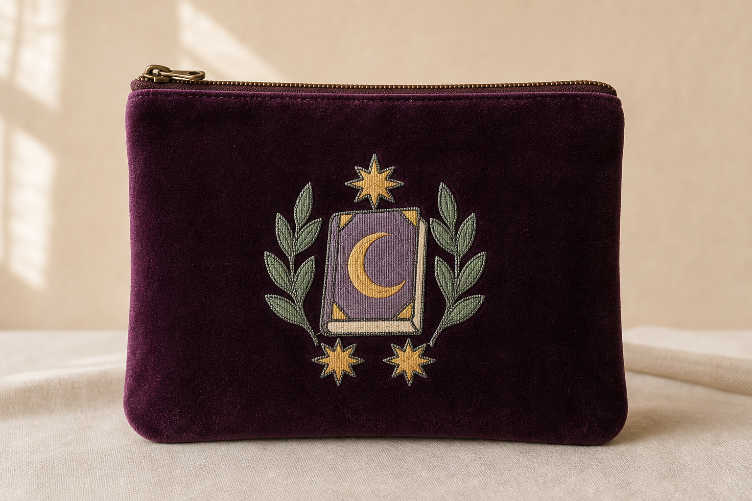 Gilded Quest Moonlit Spellbook machine embroidery design product mockup