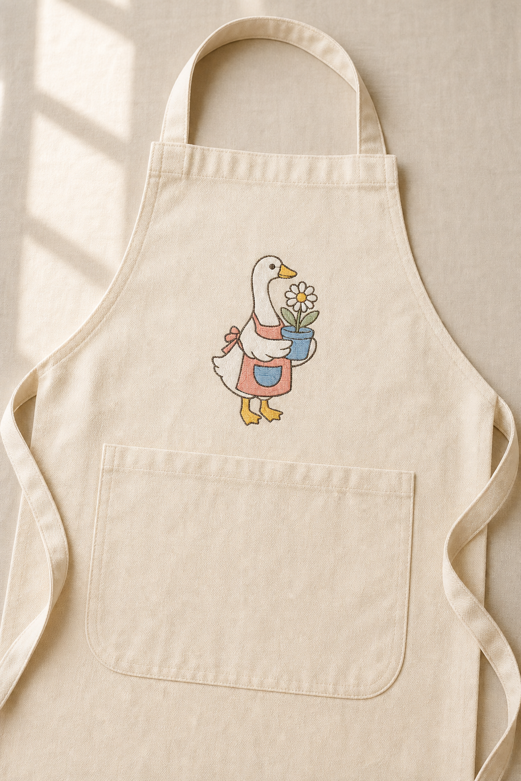 Goose Garden Potted Daisy Machine Embroidery Design, Instant Download product mockup