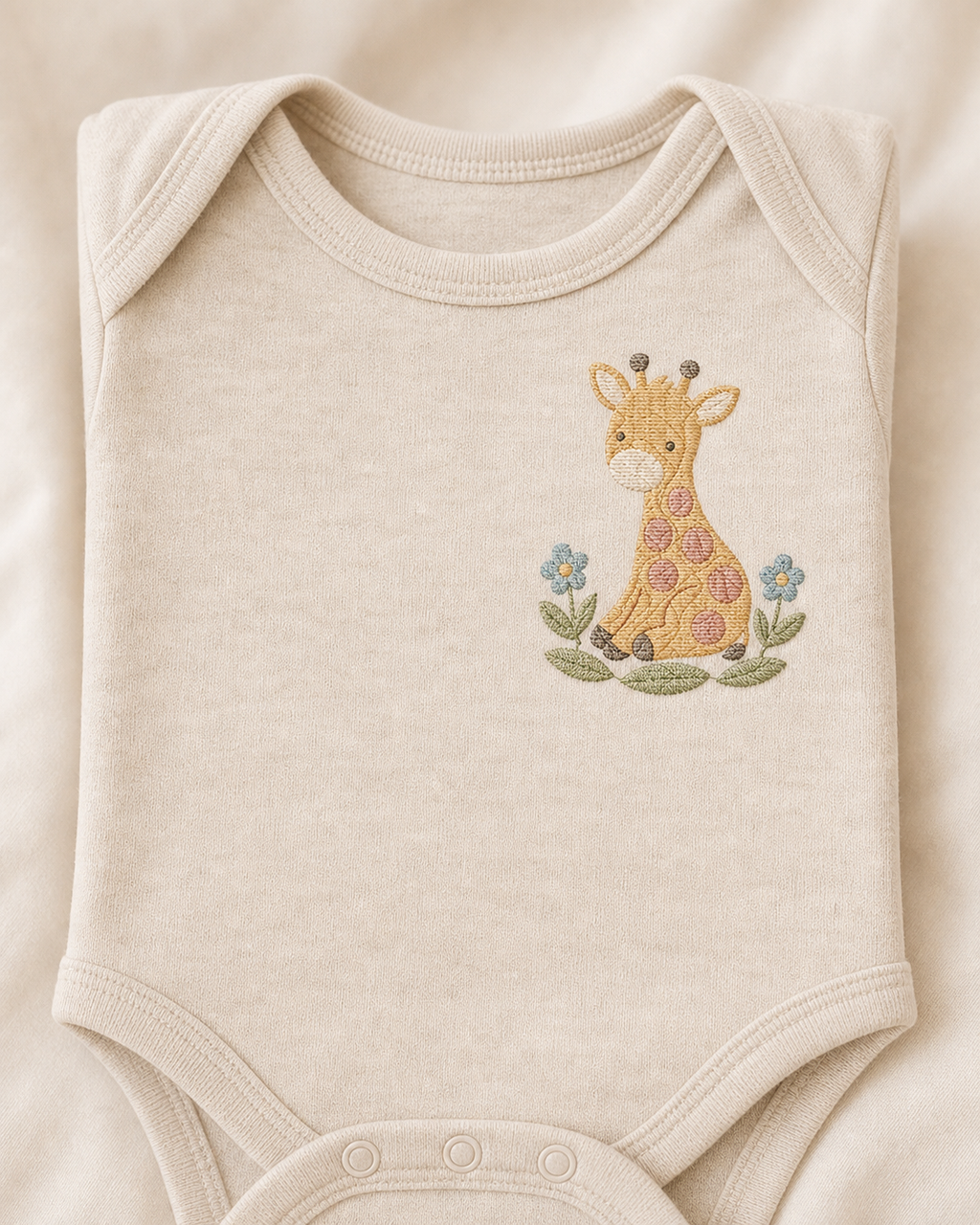 Meadow Baby Giraffe Machine Embroidery Design, Instant Download product mockup