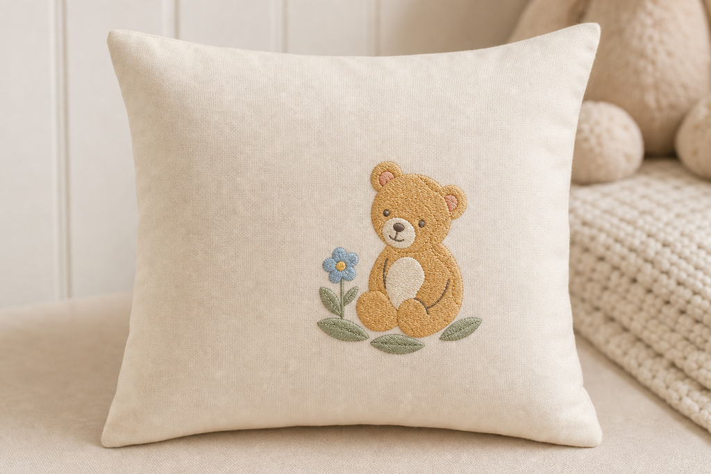 Meadow Baby Teddy Bear Machine Embroidery Design, Instant Download product mockup
