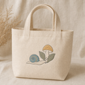 Tiny Field Guide Garden Snail and Mushroom embroidery design product mockup
